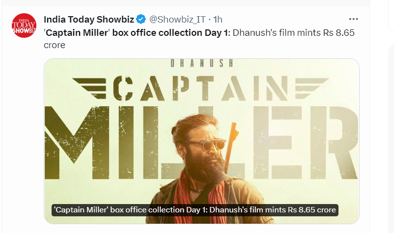 Captain Miller box office collection 